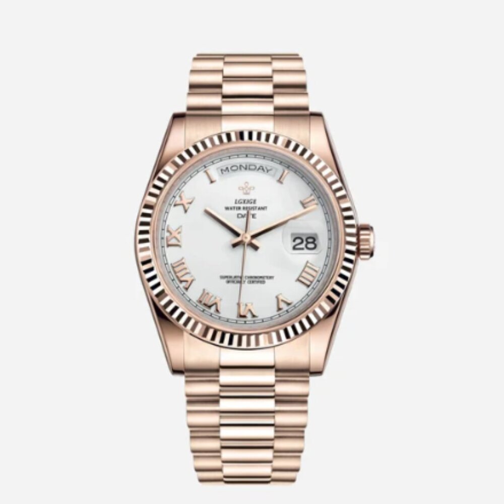 Santos Mocha Pearl Men’s Watch – 40mm Two-Tone Stainless Steel – Brand New